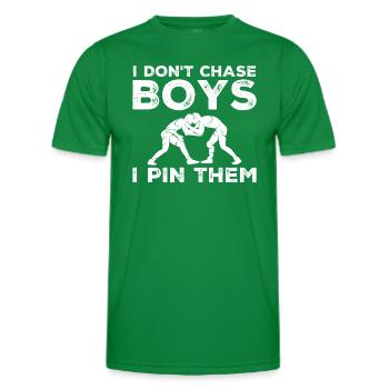 Ich Jage Keine Jungs Ich Klemme Sie Ein Wrestling - Männer Funktions-T-Shirt - Kelly Green - Vorne - AI Model Male 178 dark (178cm)