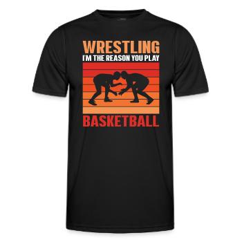 Wrestling Ich Bin Der Grund Warum Du Basketball - Männer Funktions-T-Shirt - Schwarz - Vorne - AI Model Male 178 dark (178cm)