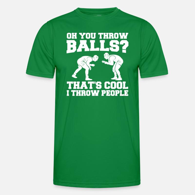 Oh Du Wirfst Bälle? Das Ist cool Ich Werf Menschen Männer Funktions-T-Shirt