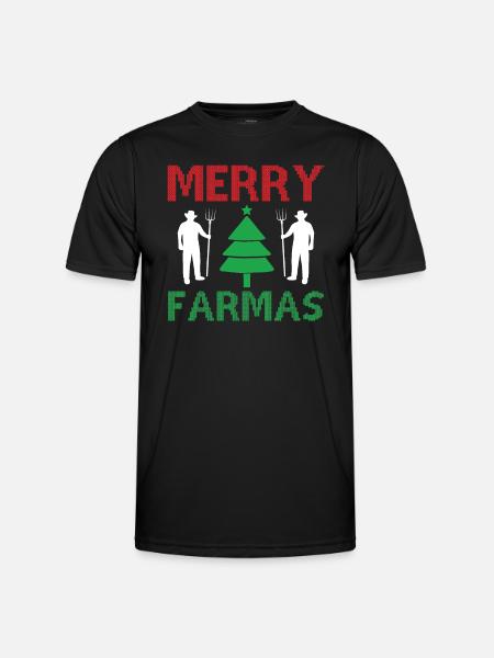Merry Farmas - Men's Functional T-Shirt - black