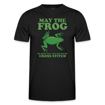 May the frog be with you and not on the - Men's Functional T-Shirt - black - Front - AI Model Male 178 dark (178cm)
