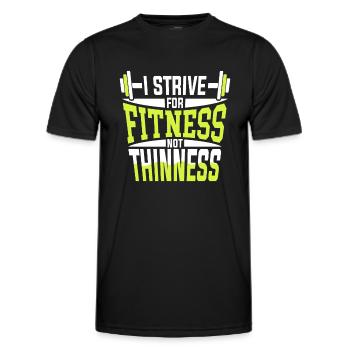 I strive for fitness, not slimness - Men's Functional T-Shirt - black - Front - AI Model Male 178 dark (178cm)