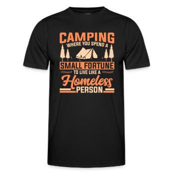 Camping où vous avez une petite fortune pour vivre - T-shirt sport Homme - noir - Devant - AI Model Male 178 dark (178cm)