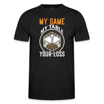 Mon jeu Ma table Votre perte - T-shirt sport Homme - noir - Devant - AI Model Male 178 dark (178cm)
