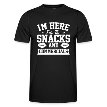 Je suis là pour les collations et les publicités - T-shirt sport Homme - noir - Devant - AI Model Male 178 dark (178cm)