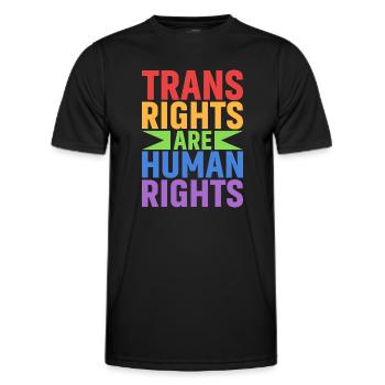 Les droits des personnes trans sont des droits humains - T-shirt sport Homme - noir - Devant - AI Model Male 178 dark (178cm)