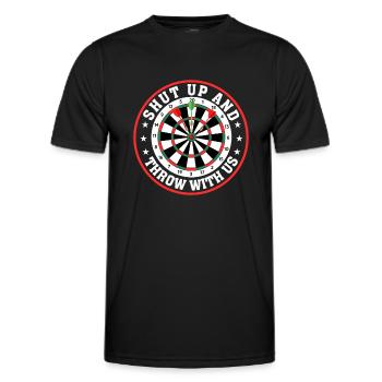 Shut up and throw with us - Men's Functional T-Shirt - black - Front - AI Model Male 178 dark (178cm)