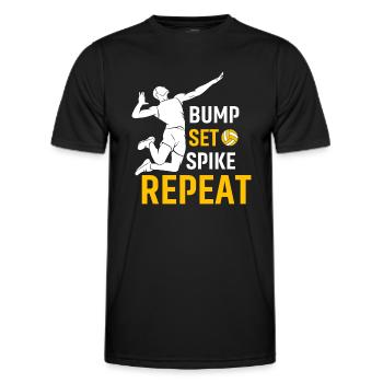 Bump Set Spike Repeat - T-shirt sport Homme - noir - Devant - AI Model Male 178 dark (178cm)