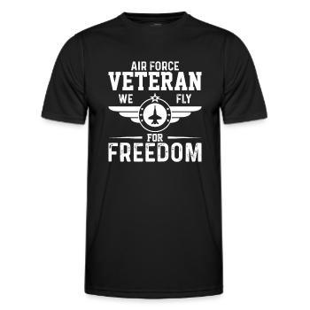 Vétéran de l’armée de l’air, nous volons pour la liberté - T-shirt sport Homme - noir - Devant - AI Model Male 178 dark (178cm)