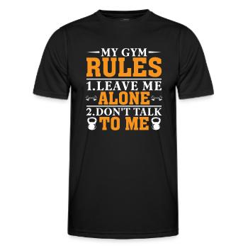 Règles de ma salle de sport 1. Laissez-moi tranquille - T-shirt sport Homme - noir - Devant - AI Model Male 178 dark (178cm)