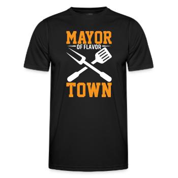 Maire de Flavor Town - T-shirt sport Homme - noir - Devant - AI Model Male 178 dark (178cm)