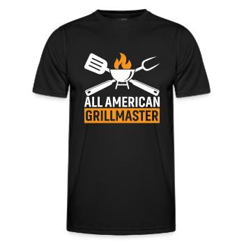 All American Grillmaster - Men's Functional T-Shirt - black - Front - AI Model Male 178 dark (178cm)