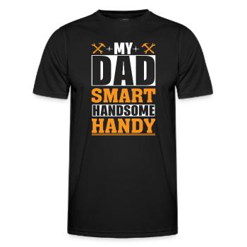 Mein Vater: Smart Handsome Handy - Männer Funktions-T-Shirt - Schwarz - Vorne - AI Model Male 178 dark (178cm)