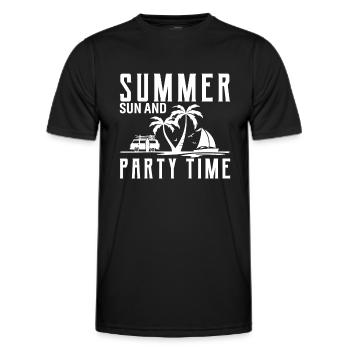 Sommer, Sonne Und Partyzeit - Männer Funktions-T-Shirt - Schwarz - Vorne - AI Model Male 178 dark (178cm)