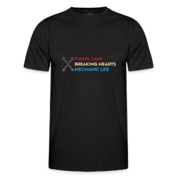 Autos reparieren, Herzen brechen – Mechanic Life - Männer Funktions-T-Shirt - Schwarz - Vorne - AI Model Male 178 dark (178cm)