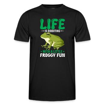 Life Is Ribbiting With A Little Froggy Fun - Men's Functional T-Shirt - black - Front - AI Model Male 178 dark (178cm)