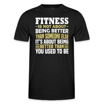 Le fitness ne consiste pas à être meilleur que quelqu’un d’autre - T-shirt sport Homme - noir - Devant - AI Model Male 178 dark (178cm)