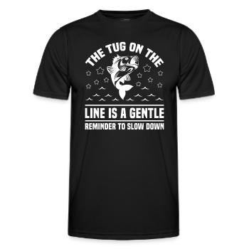 The Tug On The Line Is A Gentle Reminder To Slow D - Men's Functional T-Shirt - black - Front - AI Model Male 178 dark (178cm)