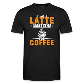 I Have A Latte Feelings For Coffee. - Men's Functional T-Shirt - black - Front - AI Model Male 178 dark (178cm)