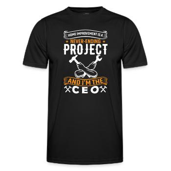 L’amélioration de l’habitat est un projet sans fin, et moi' - T-shirt sport Homme - noir - Devant - AI Model Male 178 dark (178cm)