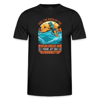 Spüren Sie das Rauschen der Meeresbrise auf Ihrem Jetski - Männer Funktions-T-Shirt - Schwarz - Vorne - AI Model Male 178 dark (178cm)