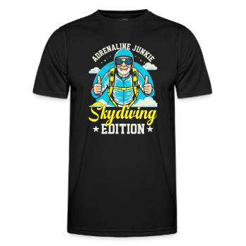 Adrenaline junkie: skydiving edition - Men's Functional T-Shirt - black - Front - AI Model Male 178 dark (178cm)