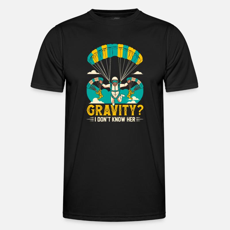 Gravity? I don't know her. - Men's Functional T-Shirt - black