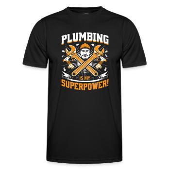 La plomberie est mon superpouvoir ! - T-shirt sport Homme - noir - Devant - AI Model Male 178 dark (178cm)