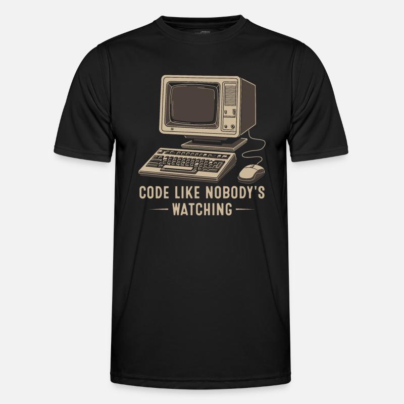 Code like nobody's watching. - Men's Functional T-Shirt - black