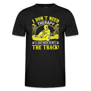 Ich brauche keine Therapie; Ich muss einfach nur auf die Strecke gehen - Männer Funktions-T-Shirt - Schwarz - Vorne - AI Model Male 178 dark (178cm)