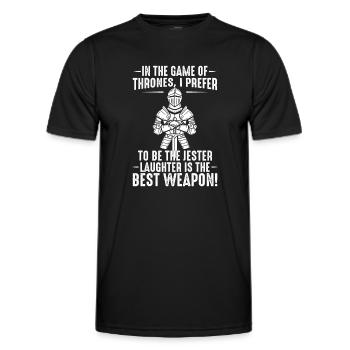 In the game, I prefer to be the jester - Men's Functional T-Shirt - black - Front - AI Model Male 178 dark (178cm)