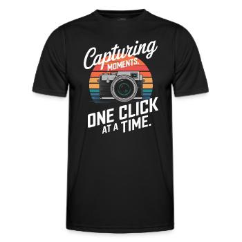 Halten Sie Momente fest, einen Klick nach dem anderen. - Männer Funktions-T-Shirt - Schwarz - Vorne - AI Model Male 178 dark (178cm)