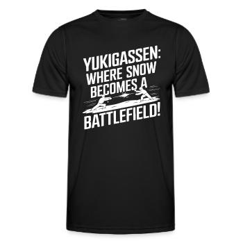 Yukigassen : Là où la neige devient une bataille ! - T-shirt sport Homme - noir - Devant - AI Model Male 178 dark (178cm)
