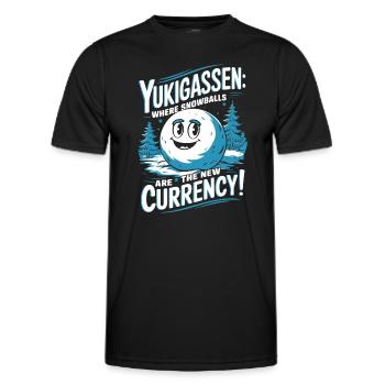 Yukigassen: Wo Schneebälle die neue Währung sind! - Männer Funktions-T-Shirt - Schwarz - Vorne - AI Model Male 178 dark (178cm)