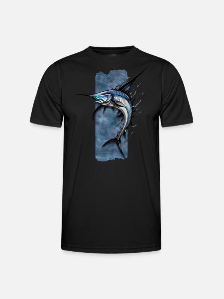 Serrated Sovereign: The Swordfish's Regal Glide - Men's Functional T-Shirt - black