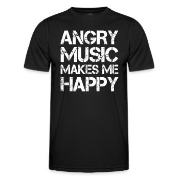 Angry Music Makes Me Happy Metal Music Metalhead - Männer Funktions-T-Shirt - Schwarz - Vorne - AI Model Male 178 dark (178cm)