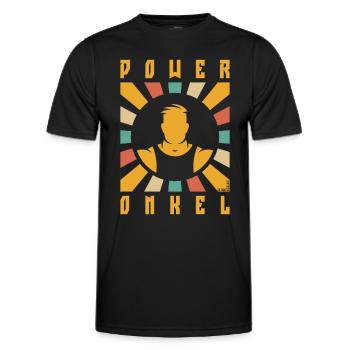 Power Onkel (Poweronkel / Strahlen / 4C) - Männer Funktions-T-Shirt - Schwarz - Vorne - AI Model Male 178 dark (178cm)