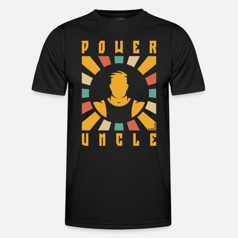 Power Uncle (Rays / 4C) - Men's Functional T-Shirt - black