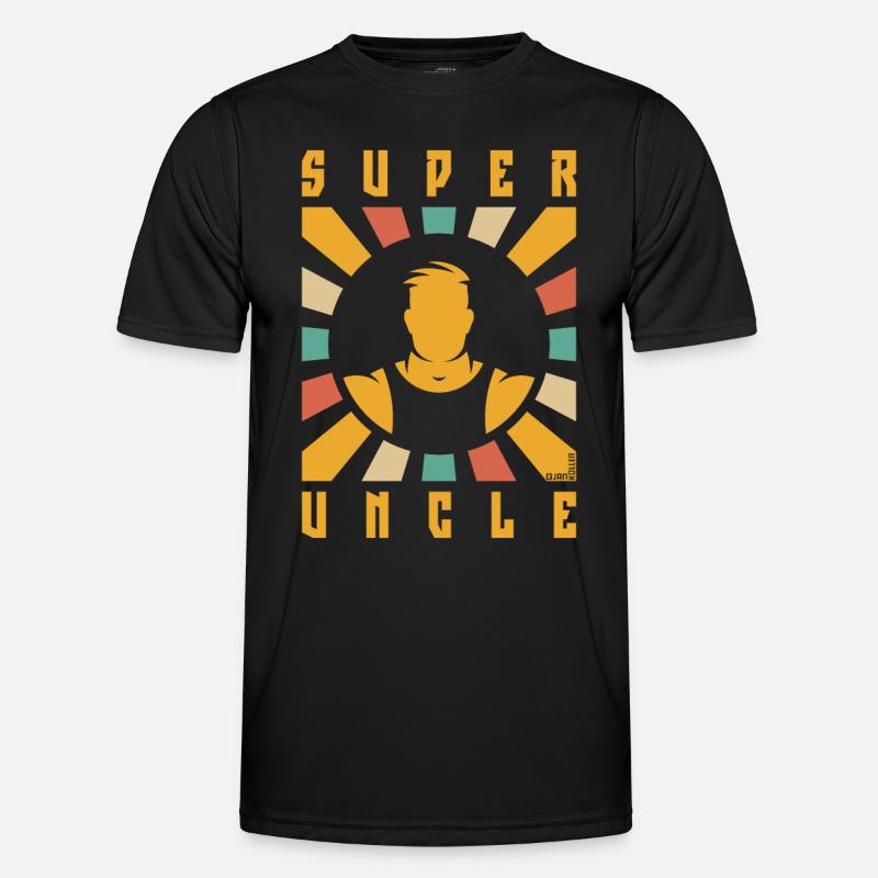 Super Uncle (Rays / 4C) - Men's Functional T-Shirt - black
