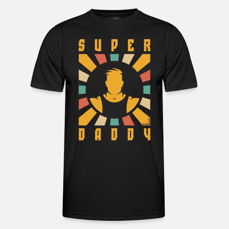 Super Daddy (Papa / Vater / Strahlen / 4C) Männer Funktions-T-Shirt