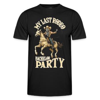JGA My Last Rodeo - Bachelor Party JGA - Men's Functional T-Shirt - black - Front - AI Model Male 178 dark (178cm)