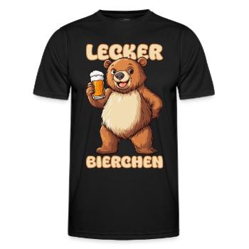 Lecker Bierchen X Bär Meme Bier lustiges - Männer Funktions-T-Shirt - Schwarz - Vorne - AI Model Male 178 dark (178cm)