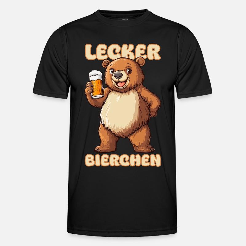Lecker Bierchen X Bär Meme Bier lustiges Männer Funktions-T-Shirt
