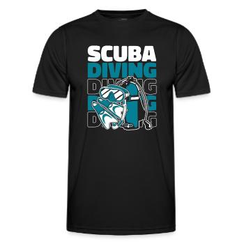 Scuba Diving Goggles Diving Mask Scuba - Men's Functional T-Shirt - black - Front - AI Model Male 178 dark (178cm)