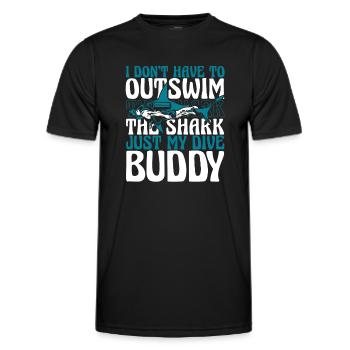 Je n’ai pas à nager plus loin que les lunettes de requin - T-shirt sport Homme - noir - Devant - AI Model Male 178 dark (178cm)