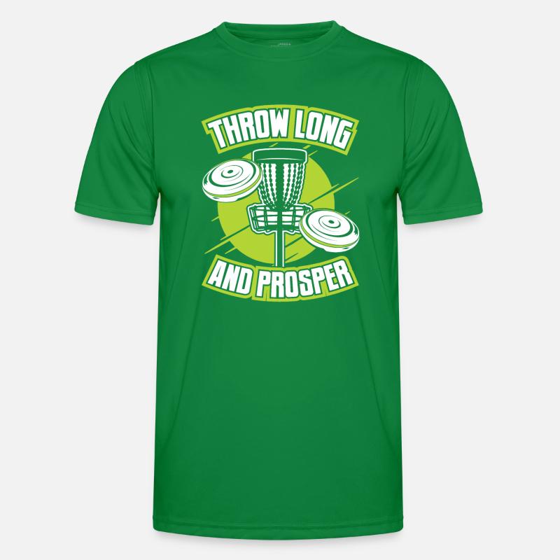 Throw Long And Prosper Basket Disc Disc Golfer Men's Functional T-Shirt