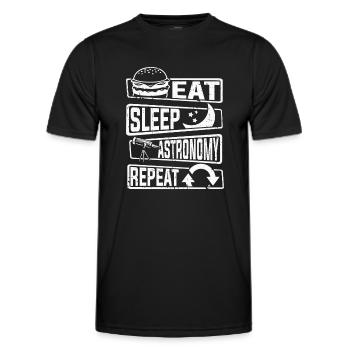 Eat Sleep Astronomy Repeat Astronomy Photographer - Men's Functional T-Shirt - black - Front - AI Model Male 178 dark (178cm)