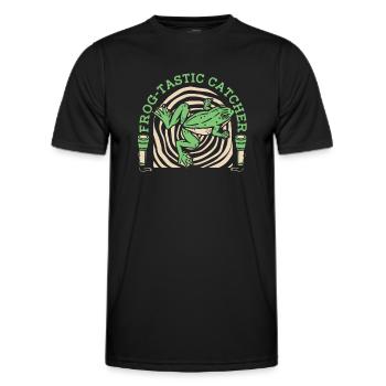 Frog Tastic Catcher Kaulquappe Laubfrosch Frosch - Männer Funktions-T-Shirt - Schwarz - Vorne - AI Model Male 178 dark (178cm)
