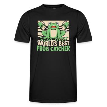 World's Best Frog Catcher Toad Tadpole Frog - Men's Functional T-Shirt - black - Front - AI Model Male 178 dark (178cm)