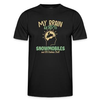 My Brain is 95% Snowmobile Snowmobile Driver - Men's Functional T-Shirt - black - Front - AI Model Male 178 dark (178cm)